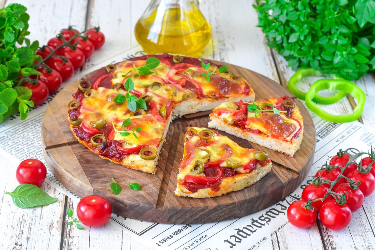 Pizza mit Haferflocken für einen gesünderen Geschmack Diese Pizza aus reinem Hafer kann jeder genießen.